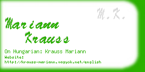 mariann krauss business card